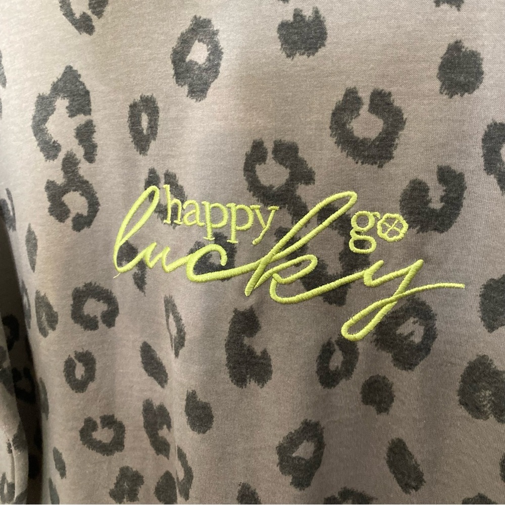 Feeling Festive size XL ‘happy go lucky’ leopard print hoodie jogger outfit set - Picture 6 of 16